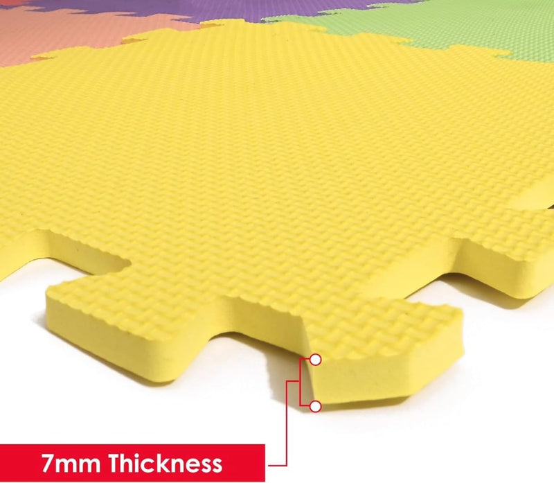 M.Y Interlocking Foam Play Mat - 29x29cm Thick, Multi Colour Soft EVA Baby Floor Tiles