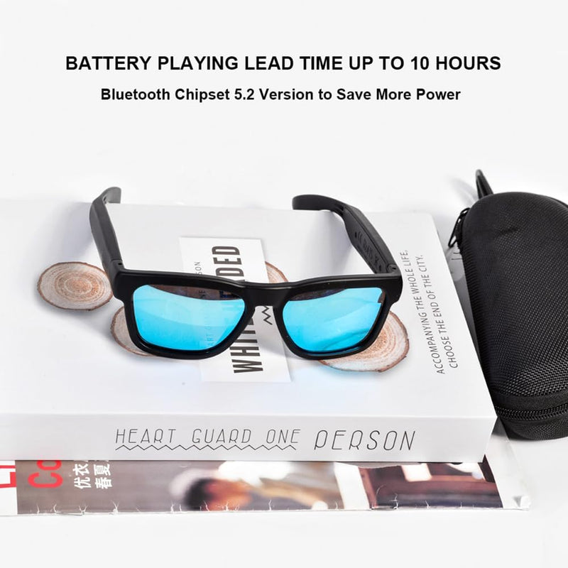 OhO sunshine OhO Bluetooth Sunglasses,Voice Control and Open Ear Style Smart Glasses Listen Music and Calls with Volume UP and Down,Bluetooth 5.0 Audio Glasses and IP44 Waterproof, unisex-adult