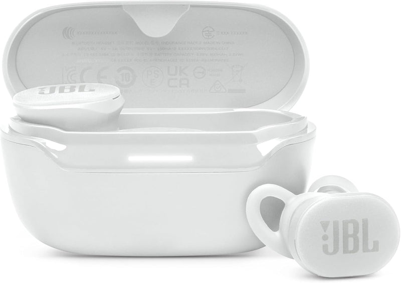 JBL Endurance Race 2, True Wireless Bluetooth Earbuds, 48 hrs Battery, IP68 Water and Dust Resistance, Noise Cancellation, Pure Bass Sound, Smart Ambient, Sports Modes, White - JBLENDURACE2WHT