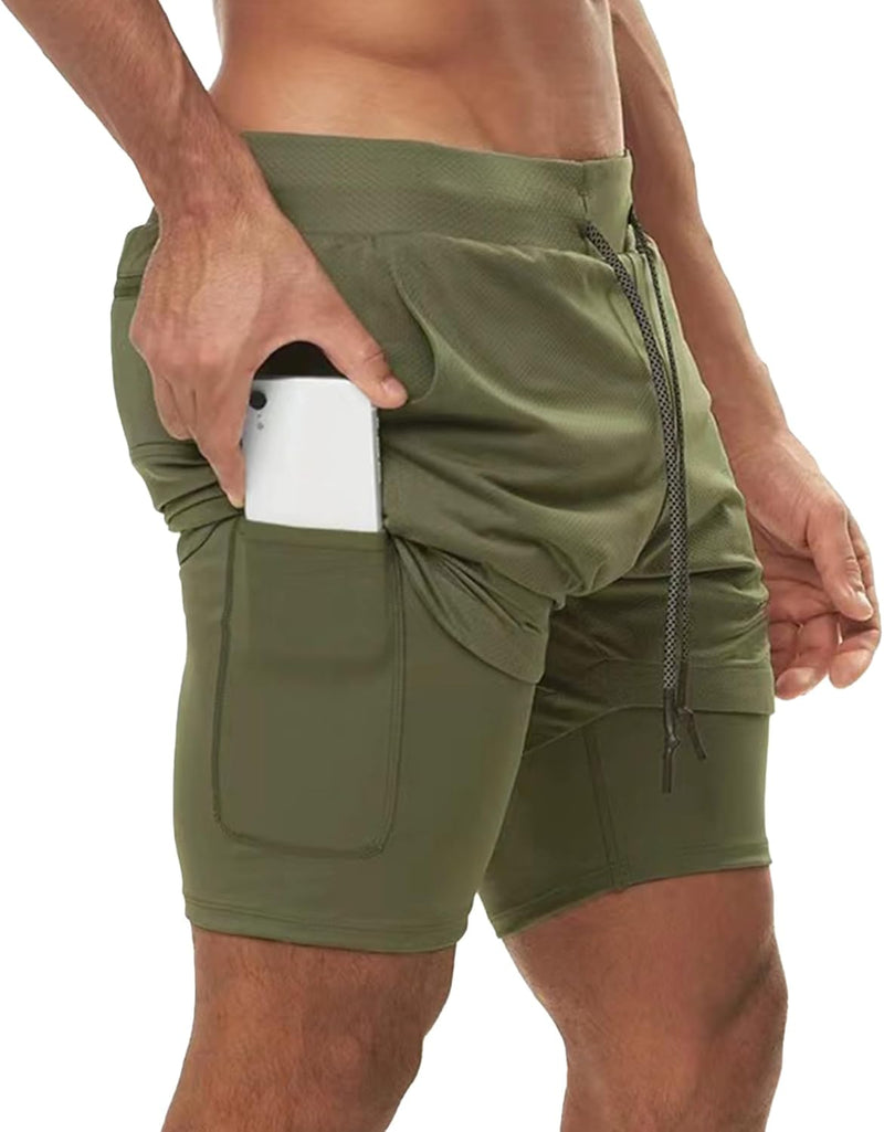 Dress Cici Gym Shorts for Men, Men's Activewear Running Shorts,Drawstring Gym Shorts Men, 2 Layer Loose Athletic Shorts with 4 Pockets