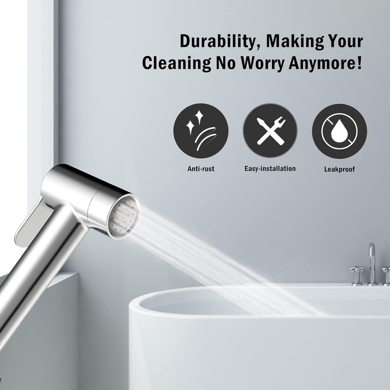 JOMOO Shattaf, Copper Alloy Bidet Sprayer for Toilet, Handheld Bidet Shower with 47inch Bidet Hose and Holder for Muslim Shower and Personal Hygiene