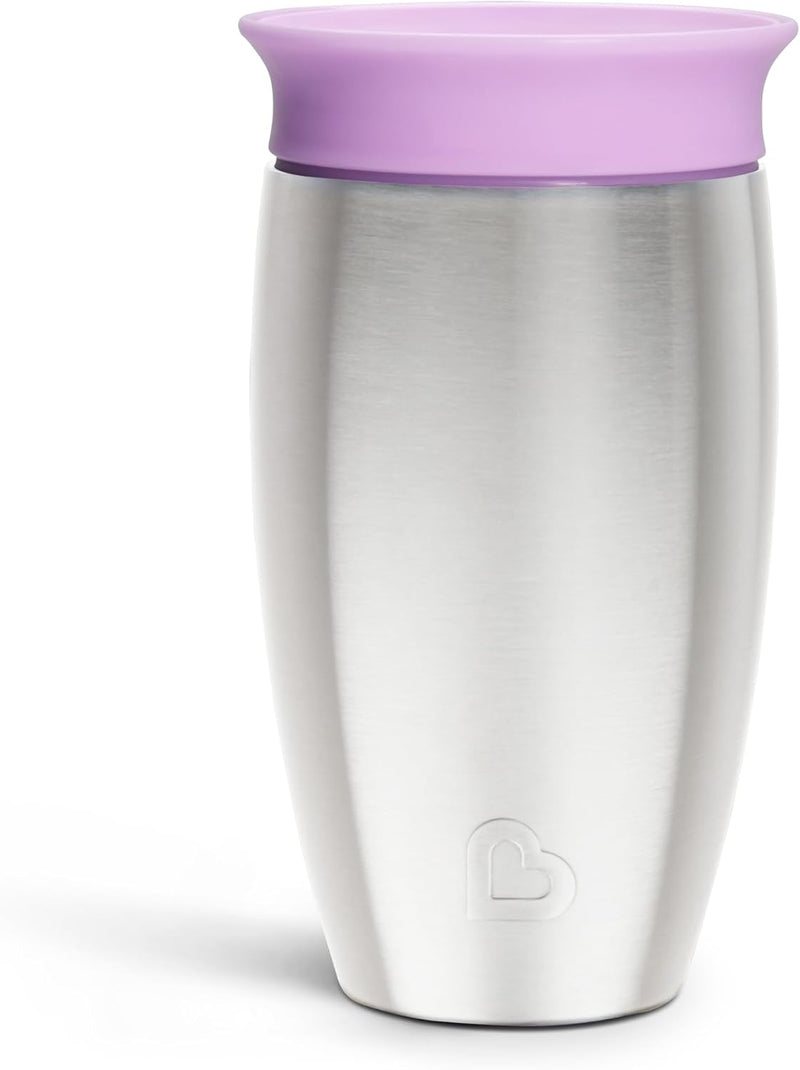 Miracle 360 Degree Stainless Steel Sippy Cup, 10 oz/296 ml, Pink - Purple