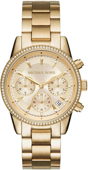 Women's Watch RITZ, 37 mm case size, Quartz Chronograph movement, Stainless Steel strap - Gold