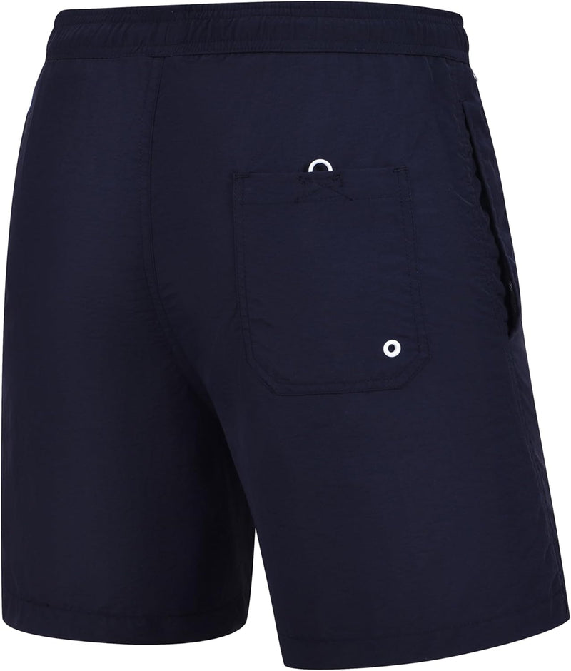 RBYEKP Mens Swimming Trunks 2 Pack Quick Dry Beach Surfing Shorts for Men Elastic Waist Board Short with Mesh Lining(Slim Fit)