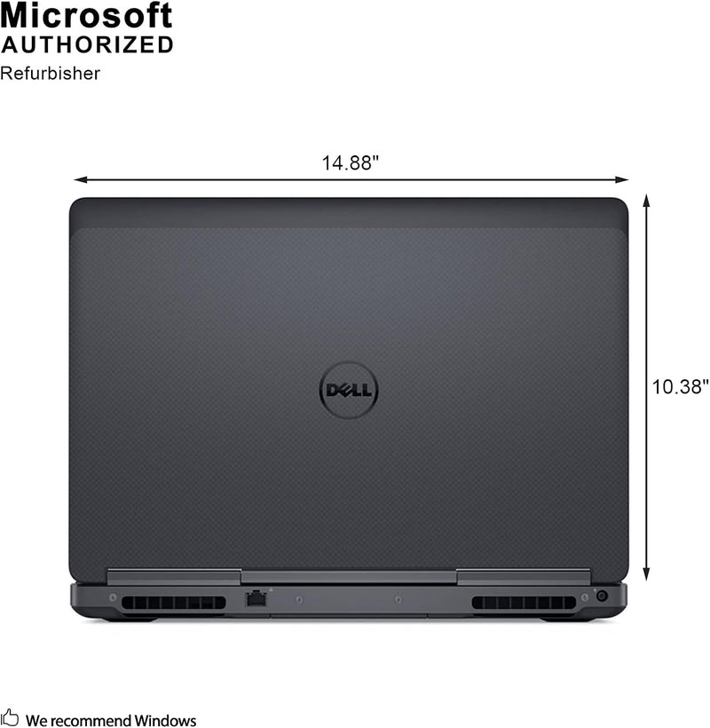 Dell Precision 7510 Ordinateur portable 15,0", Core i7-6820HQ, 2,7 GHz, 16 Go, SSD, 512 Go, Windows 10 Pro 64bit, Webcam (Renouvel√©) (Renewed)