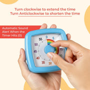Rainbow Visual Timer for Kids (60 Minute) Silent Analog Countdown Clock with Colorful Time Management Disk Ideal for Classroom, Study, Therapy, and ADHD Focus Routines (Blue, 9cm)