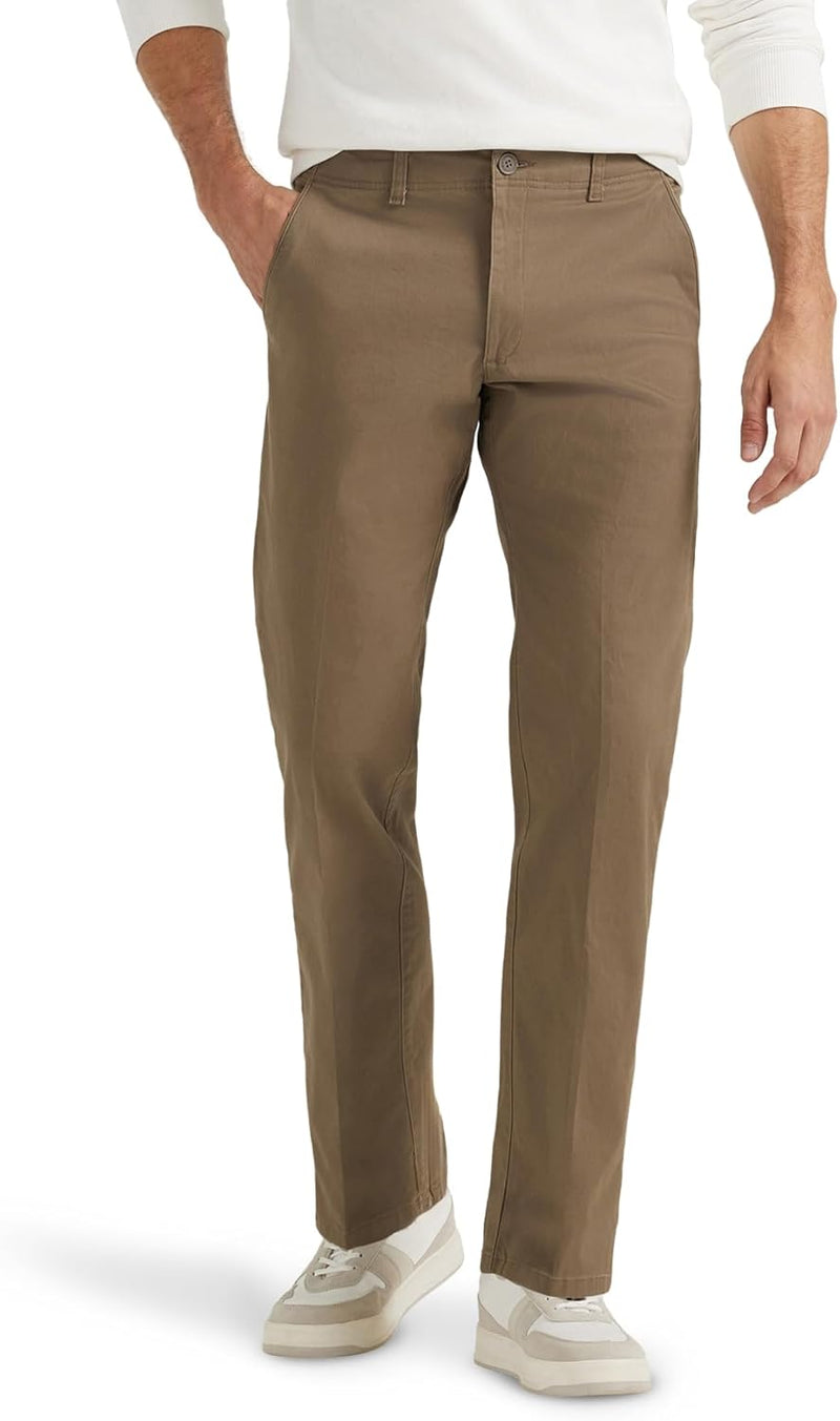 Lee Men's Extreme Motion Flat Front Regular Straight Pant - Woodspice