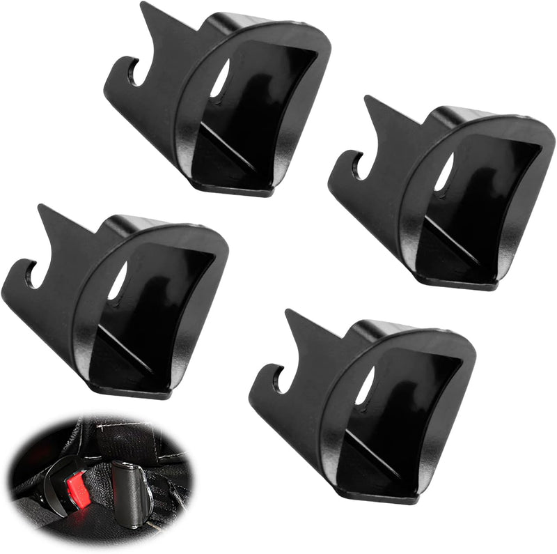 JUGCUT 2 Pairs of Child Safety Car Seat Guide Slot, Isofix Guide Groove Seat Belt Bracket Connector Universal Fit Black