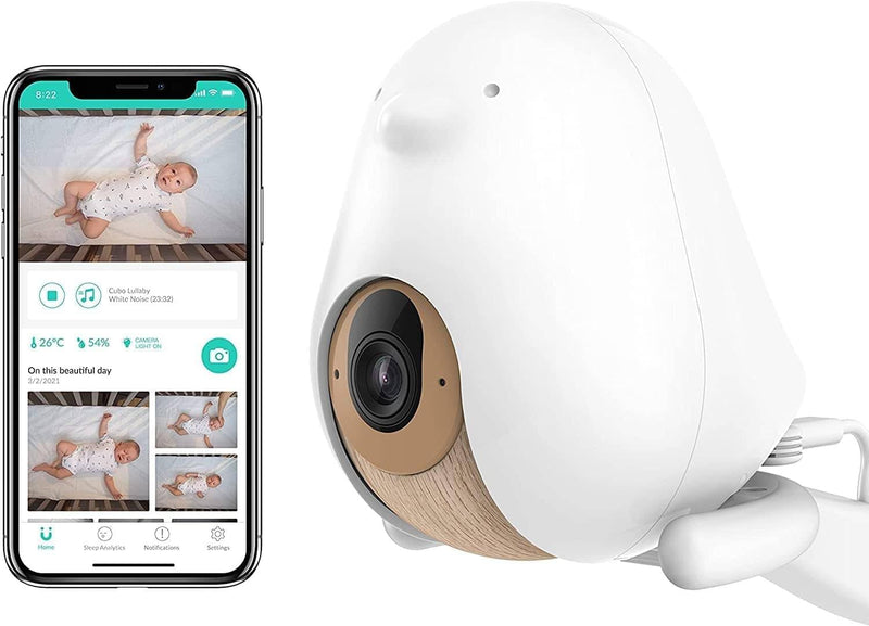 Cubo AI Smart Baby Monitor and 3 Supports | WiFi Camera Night Vision 1080P HD with AI Alerts for Baby Safety, Sleep Analysis, Two-Way Audio | iOS, Android