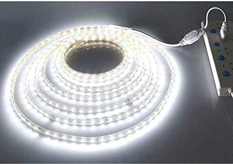 Premium quality Neon strip light LED Neon Strip Light Waterproof AC220V 2835 SMD for Home Lighting Kitchen Bed Outdoor Flexible Decoration with Connector (Warm Light, 5) - White Light 20.0 Meters