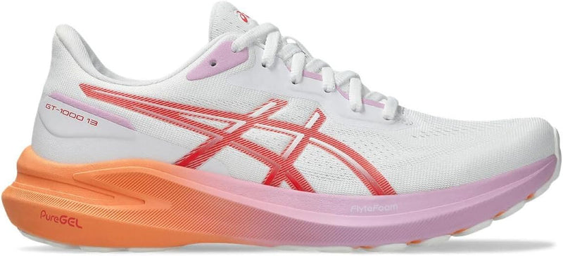 GT-1000 13 womens PERFORMANCE RUNNING SHOES - WHITE/CORAL REEF