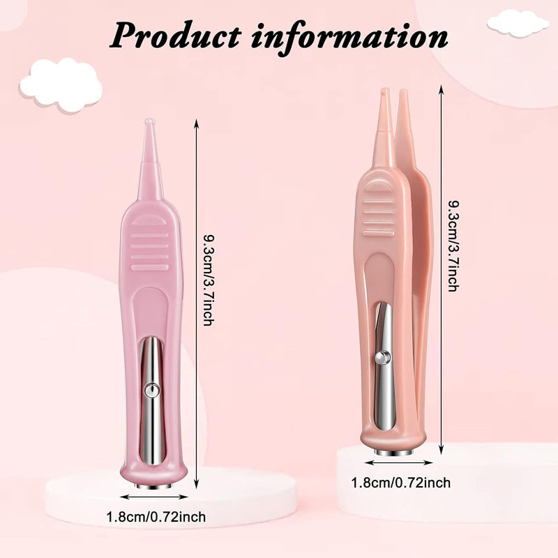 Azonee 4 Pieces Infant Nose Cleaning Tweezer with LED Light, , Safe and Effective Booger Plier for Infant Nose Cleaning, Round-Head Clip Care for Ear Nose Navel, Relieves Stuffy Nose