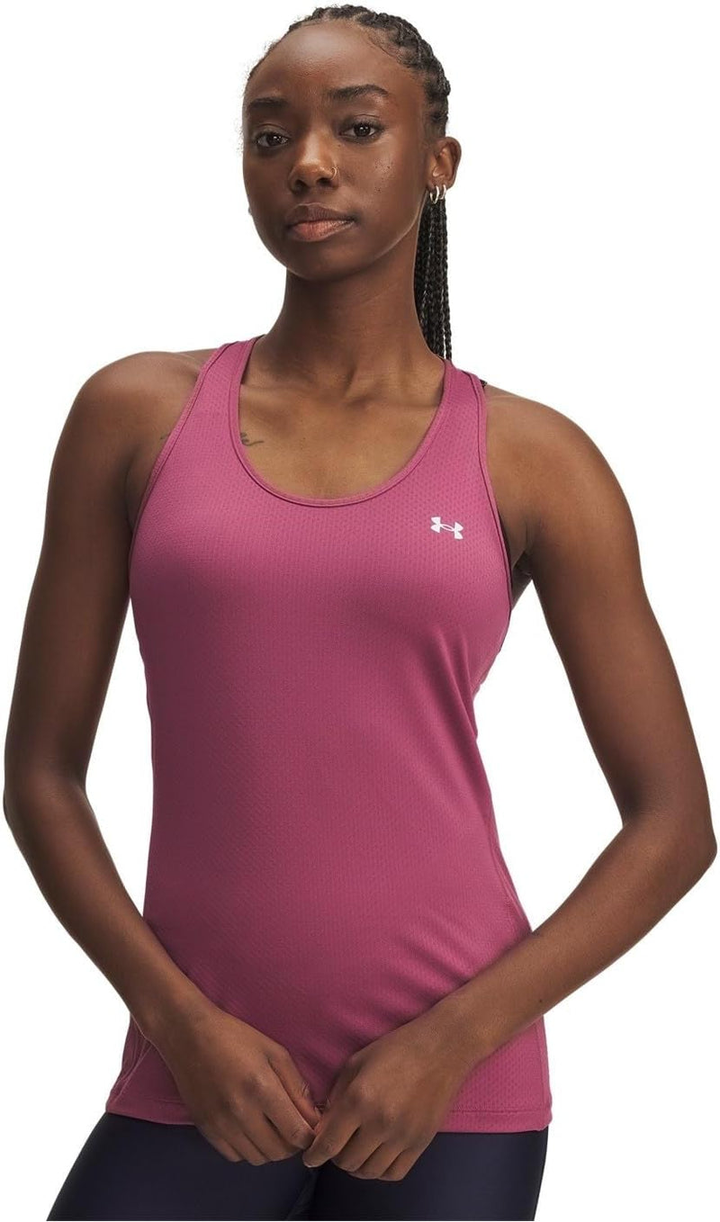 Womens HG Armour Mesh Back Tank HG Armour Mesh Back Tank - Fuchsia Dusk / / White