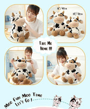 COOLBABY cow plush toy,16 inch stuffed animal throw plushie pillow doll,soft fluffy friend hugging cushion-present for every age and occasion