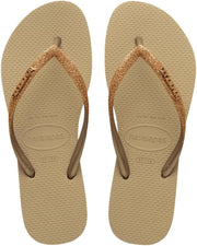 HAV.Slim Glitter II womens Sandals - Sand/ Golden Light Metalic