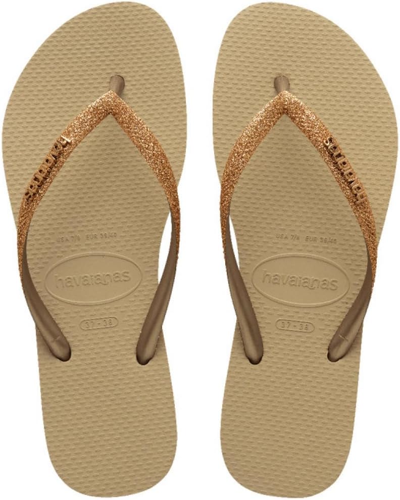 HAV.Slim Glitter II womens Sandals - Sand/ Golden Light Metalic