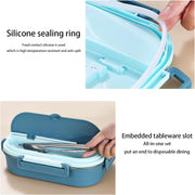 Generic Stainless Steel Lunch Box 1200ml, 4 Compartment Bento Lunch Box for Adults & Kids, Leakproof Food Storage Container with Handle for Office, School & Travel, Safe Steel Food Container