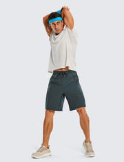 CRZ YOGA Men's Linerless Workout Shorts -9'' Quick Dry for Running Sports Athletic Gym with Pockets