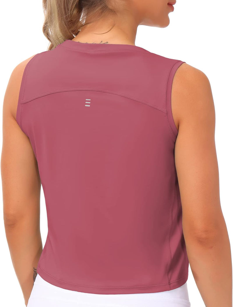 THE GYM PEOPLE Ice Silk Workout Tops for Women Quick Dry Muscle Gym Running Shirts Sleeveles