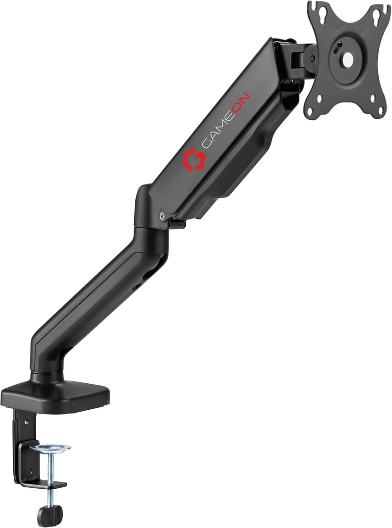 GAMEON GO-5336 Single Monitor Arm for Gaming and Office Use Fits 17" - 32" Screens Each Arm Supports Up to 9 KG - 17"-32"(upto 9KG)-Updated SINGLE MONITOR ARM