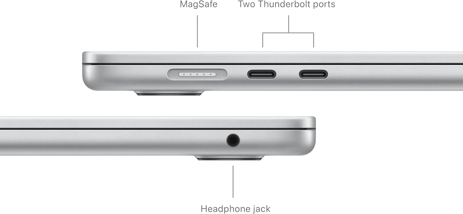 Apple 2024 MacBook Air (15-inch, Apple M3 chip with 8â€‘core CPU and 10â€‘core GPU, 16GB Unified Memory, 512GB) - Midnight