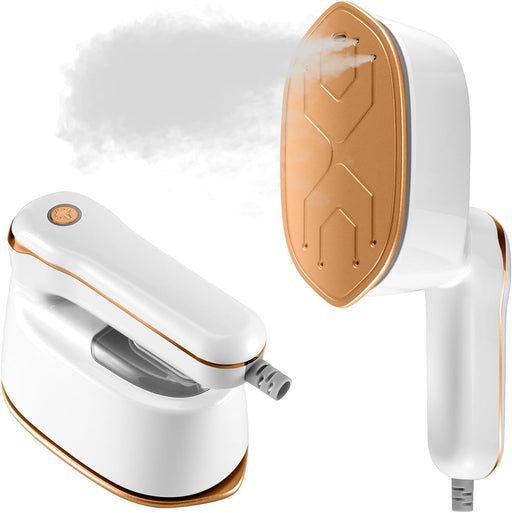Steamer, 2-IN-1 Iron Steamer for Clothes, Powerful Travel Steamer Iron for Travel, 1100W, 15S Fast Heat-up, 3 Steam Levels Output, Portable Steamer Clothes for Travel Home & Office - White 220-240V