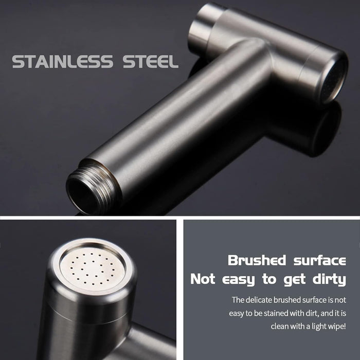 Joyzzz Bidet Toilet Sprayer Head, Wall Mounted Bidet Hand Shower, Stainless Steel Bidet Sprayer for Toilet, Hand Held Toilet Bidet for Kitchen, Bathroom, Shower and Toilet Cleaning