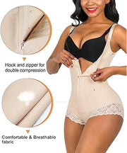 Shapewear for Women, Women Bodysuit Tops, Tummy Control Fajas Colombianas Body Shaper Zipper Open Bust Bodysuit, Seamless Tummy Control Slimming Waist V Neck Sculpting Jumpsuits Body Shaper (XL)