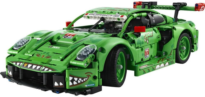 Technic Porsche 911 GT3 R REXY AO Racing Car Toy - Model Kit w/ 6-Cylinder Engine, Rear-Wheel Drive and Dinosaur Design - Gift for 11+ Year Old Boys & Motorsport Fans - 42224
