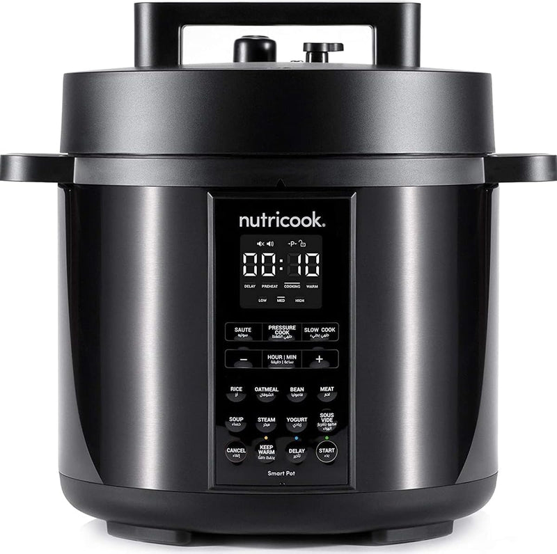 Nutricook Smart Pot 2 Rice Cooker, Steamer, Sauté Pot, Yogurt Maker & More,9 In 1 Electric Pressure Cooker, Slow Cooker,6 Liters, 12 Smart Programs With New Smart Lid