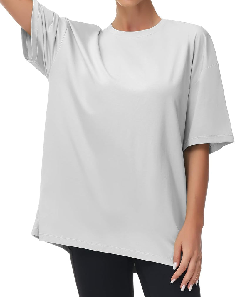 THE GYM PEOPLE Women's Casual Oversized T-Shirts Summer Crewneck Short Sleeve Workout Basic Tee Tops