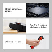 Xiaomi Robot Vacuum S10T, Smart LDS Navigation, 8000Pa Powerful Suction, 5200mAh Large Battery Capacity, 2-in-1 Vacuum and Mop, App Control, Pet Hair & Carpet Cleaning, Black