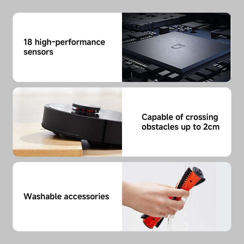 Xiaomi Robot Vacuum S10T, Smart LDS Navigation, 8000Pa Powerful Suction, 5200mAh Large Battery Capacity, 2-in-1 Vacuum and Mop, App Control, Pet Hair & Carpet Cleaning, Black