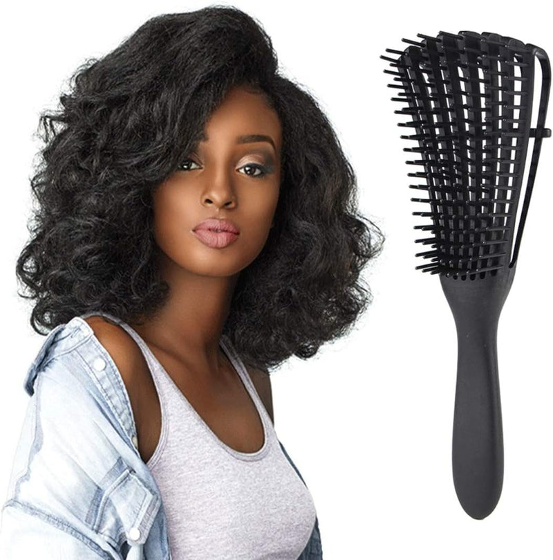 Uddiee Hair Detangler Brush Natural Wet Detangling Brush for Kinky Curly Hair, Assorted