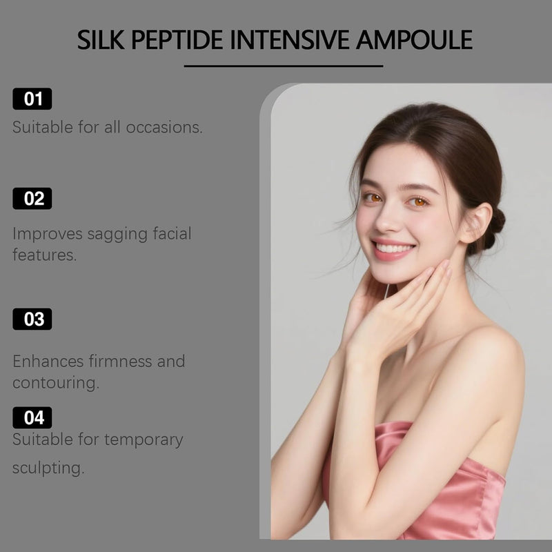 Deep Collagen Silk Peptide Ampoule Serum Set, Korean Anti-Aging Facial Essence for Glass Skin, Niacinamide & Hyaluronic Acid, Anti-Wrinkles Hydration, Lightweight Essence for Radiant Glow