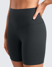 CRZ YOGA Womens ButterLuxe Biker Shorts 6"- High Waist Workout Athletic Running Spandex Yoga Shorts