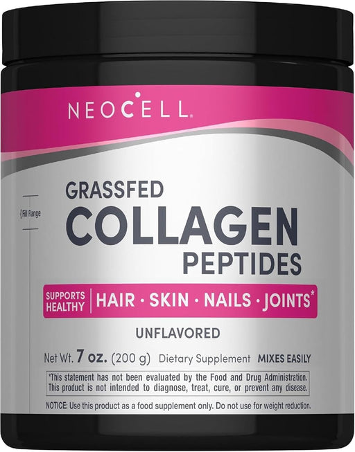 Grassfed Collagen Peptides Powder Type 1 & 3 Unflavored 10g Supports Healthy Hair & Skin & Nails & Joints & Easily Mixable 7 Oz (200g) - 200g
