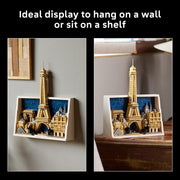 Architecture Paris City of Love - DIY Miniature Model Kit for Adults - Home Decor 3D Wall Art w/Iconic Parisian Landmarks Incl. Eiffel Tower - Gift Idea - 21064