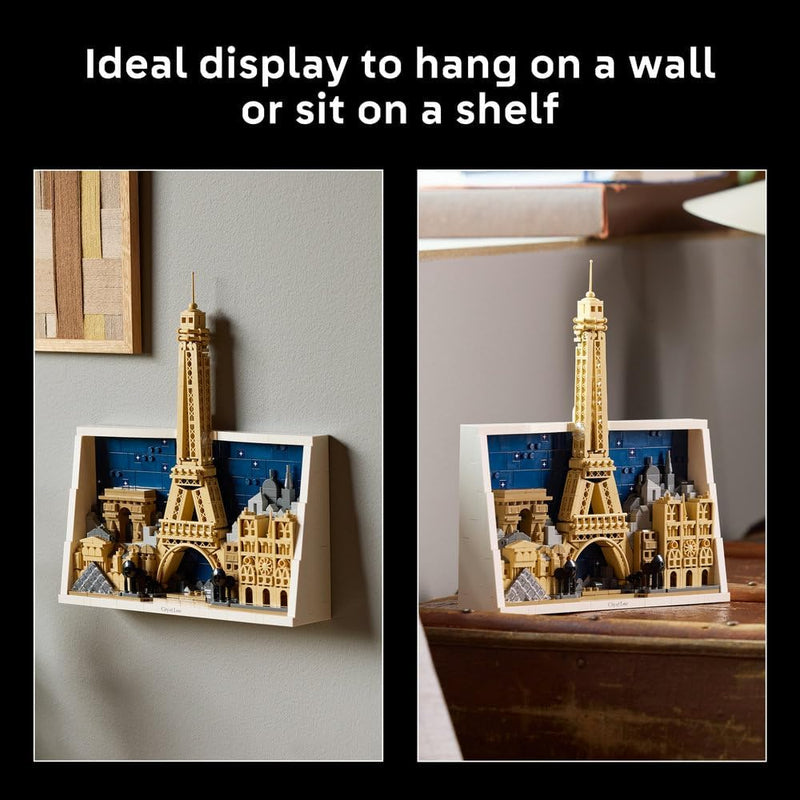 Architecture Paris City of Love - DIY Miniature Model Kit for Adults - Home Decor 3D Wall Art w/Iconic Parisian Landmarks Incl. Eiffel Tower - Gift Idea - 21064