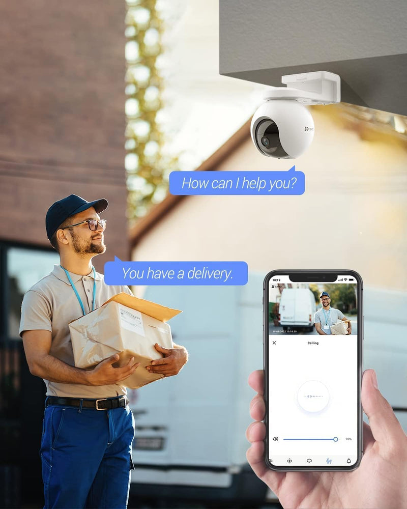EZVIZ CB8 Kit - 2K Solar Security Camera, WiFi Camera Outdoor 360 Battery Camera CCTV with Two-Way Talk, Color Night Vision, Waterproof, Auto-Tracking, Human & Motion Detection (Solar Panel Included)