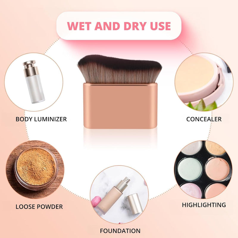 LYAROMIS Tanning Brush, Body Makeup, Self Tanner Brush for Smooth Application & Even Coverage, Kabuki Foundation Brush for Body & Legs (rose gold)