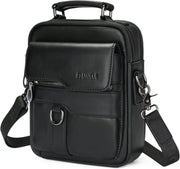 Men's Genuine Leather Shoulder Bag Messenger Briefcase CrossBody Handbag Satchel Travel bag - Black -2