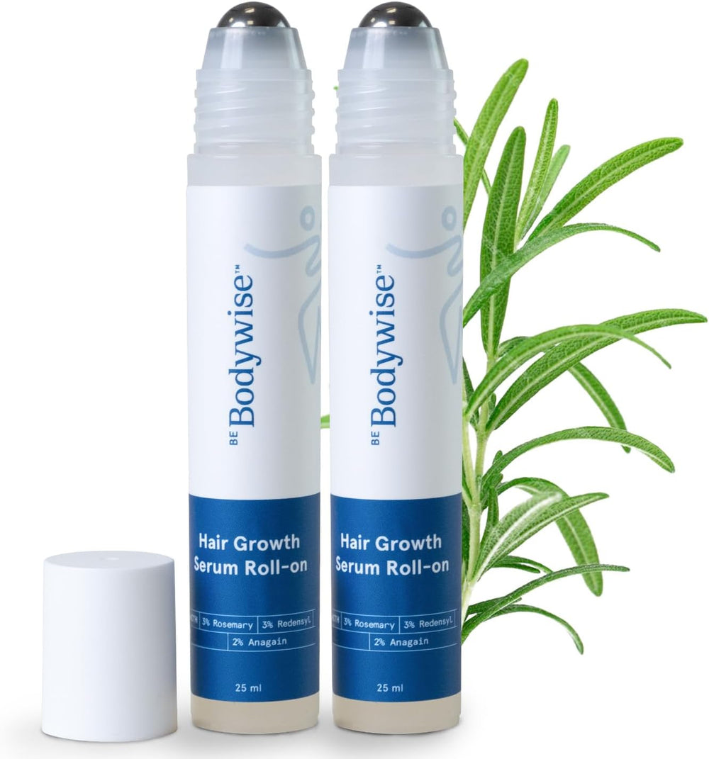 Be Bodywise Rosemary Hair Growth Serum (Roll On) Promotes Hair Growth, Stimulates Hair Follicles 3% Rosemary, 3% Redensyl & 2% Anagain Hair Fall Control SerumI Women & Men All Hair Types 25 ml