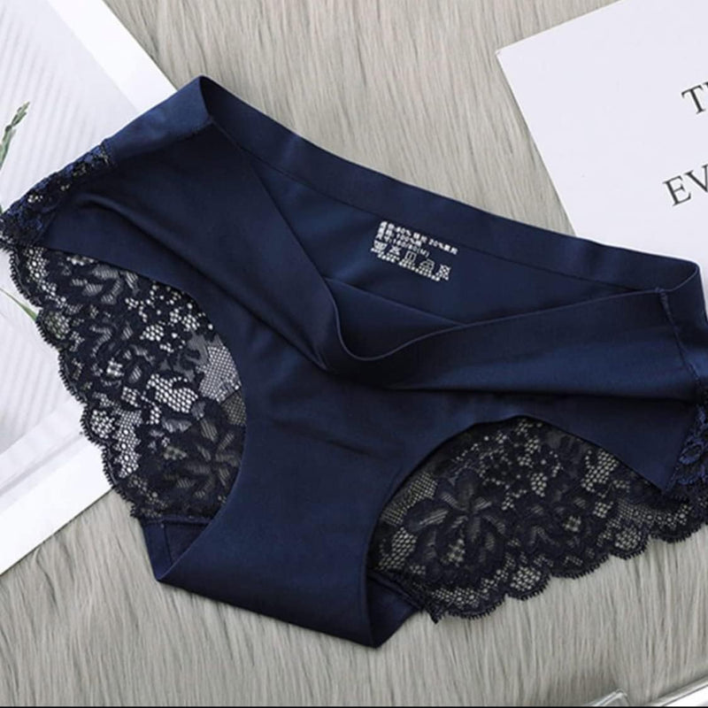 Women's Panties, Panty Set Briefs Underwear 6 PACKS Seamless Ladies Pantie Set, Lingerie with Lace Black,Magenta, Pink,Beige,Navy Blue,Coffee