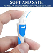 FITTO Q-Grips Earwax Remover, Spiral Ear Wax Removal, 16 Pcs Ear Cleaner with Soft Replacement Tips, Safe & Flexible Ear Wax Removal Kit for Adults and Kids, Portable Ear Cleaner for Home and Travel