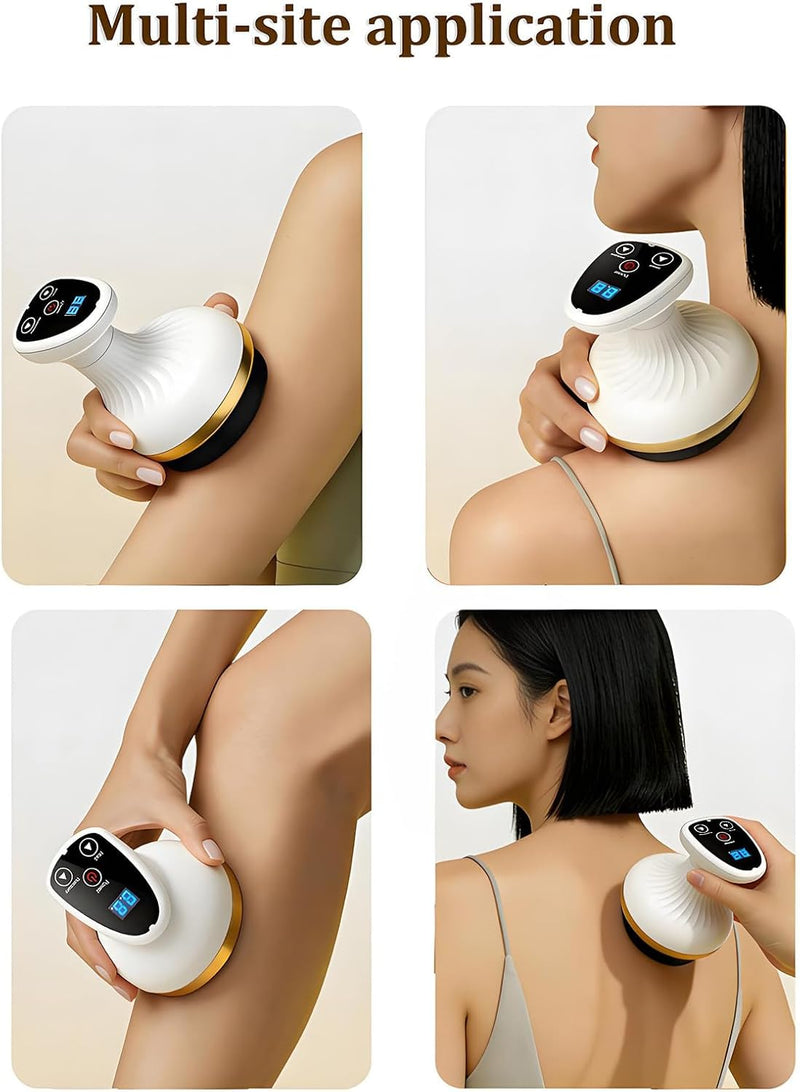 Vacuvia for Cellulite Machine with LED Light & Vibration, 9 Adjustable Suction Levels for Arms, Legs, Abdomen & Back, Rechargeable Handheld Body Massager for Skin Firming & Deep Relaxation