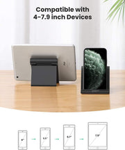 STRIFF Multi Angle Tablet/Mobile Stand. Phone Holder for iPhone, Android, Samsung, OnePlus, Xiaomi. Portable,Foldable Cell Phone Stand.Perfect for Bed,Office, Home,Gift and Desktop (Black)