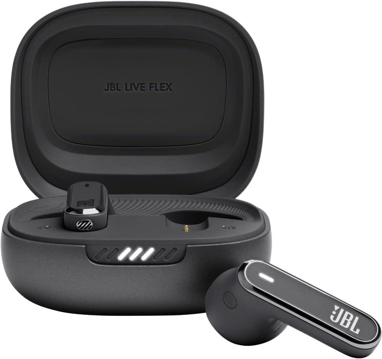 JBL Live Flex True Wireless Noise Cancelling Earbuds, Hi-Fi with Personi-Fi 2.0, 40H Battery, 6 Beam Forming Mics, Bluetooth 5.3, Touch/Voice Control, IP54 Water & Dust Resist - Blue, JBLLIVEFLEXBLU