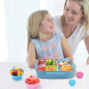 56 PCS Silicone Lunch Box Divider Set, Reusable Bento Accessories, Silicone Cupcake Liners for Baking