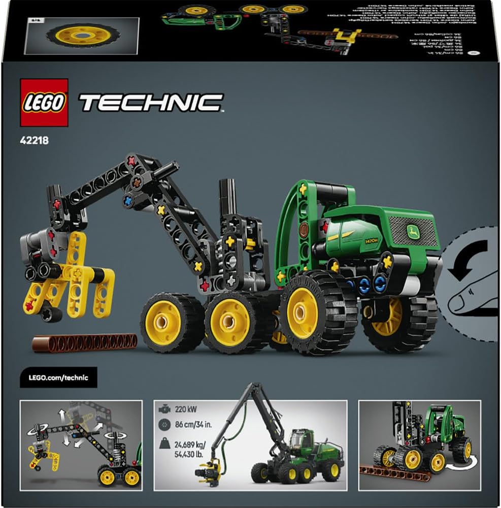 Technic John Deere 1470H Wheeled Harvester - Construction Vehicle Toy - STEM Model Kit w/a Rotating Boom & Working Claw - Gift for 7+ Year Old Boys - 42218 – image 11